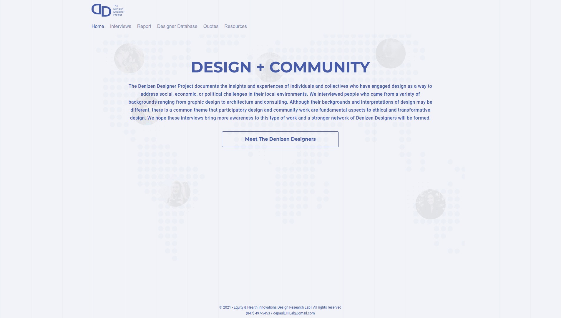 Preview of The Denizen Designer Project, a web development work by Benjamin Chavez