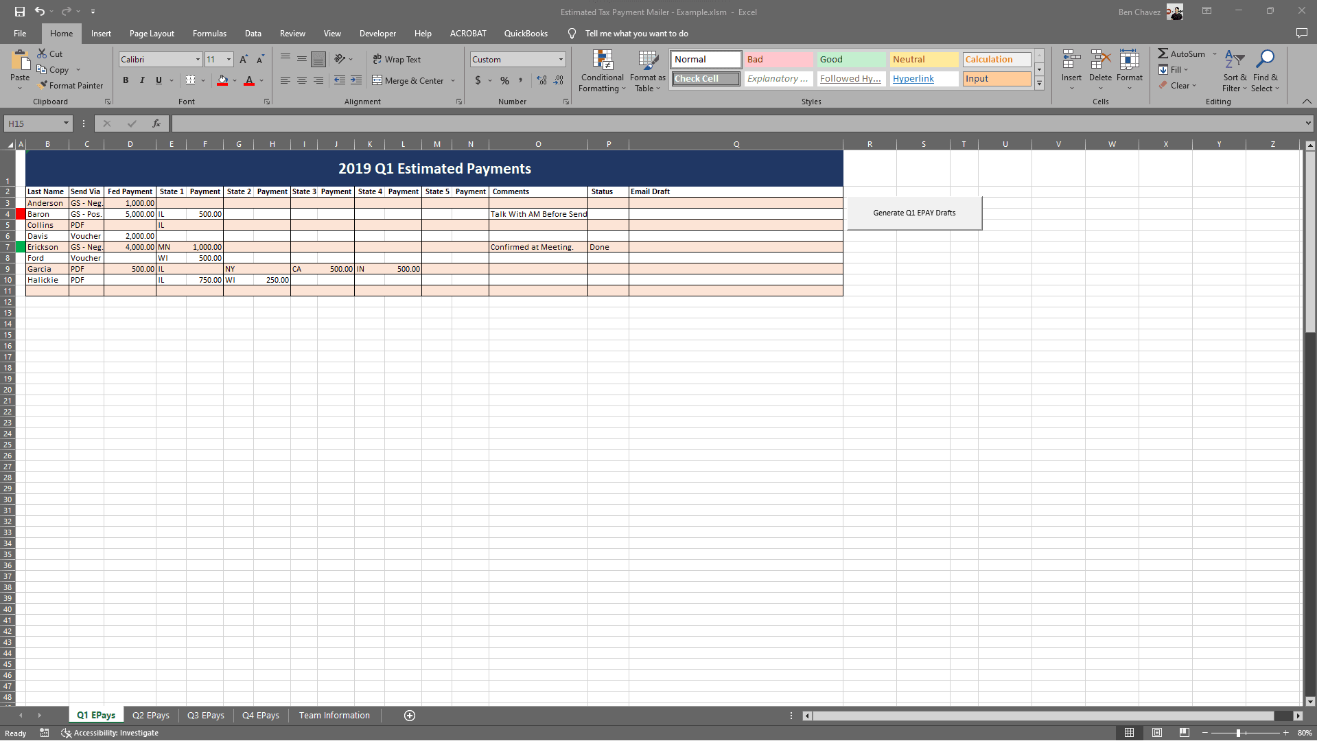 Snapshot of Estimated Tax Payment Mailer, a finance application developed by Benjamin Chavez